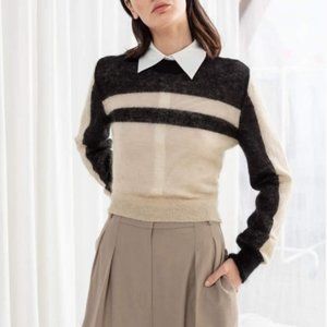 & other stories size S cropped striped sweater